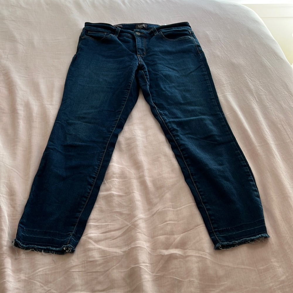 NYDJ AMI skinny ankle jeans with raw hem size 10